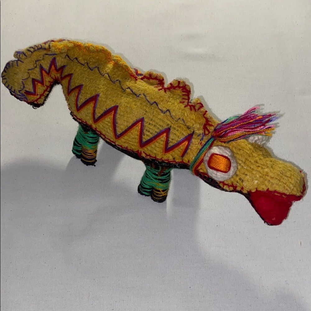 Mexican Folk Art Stuffed alligator Bright Festive Colors